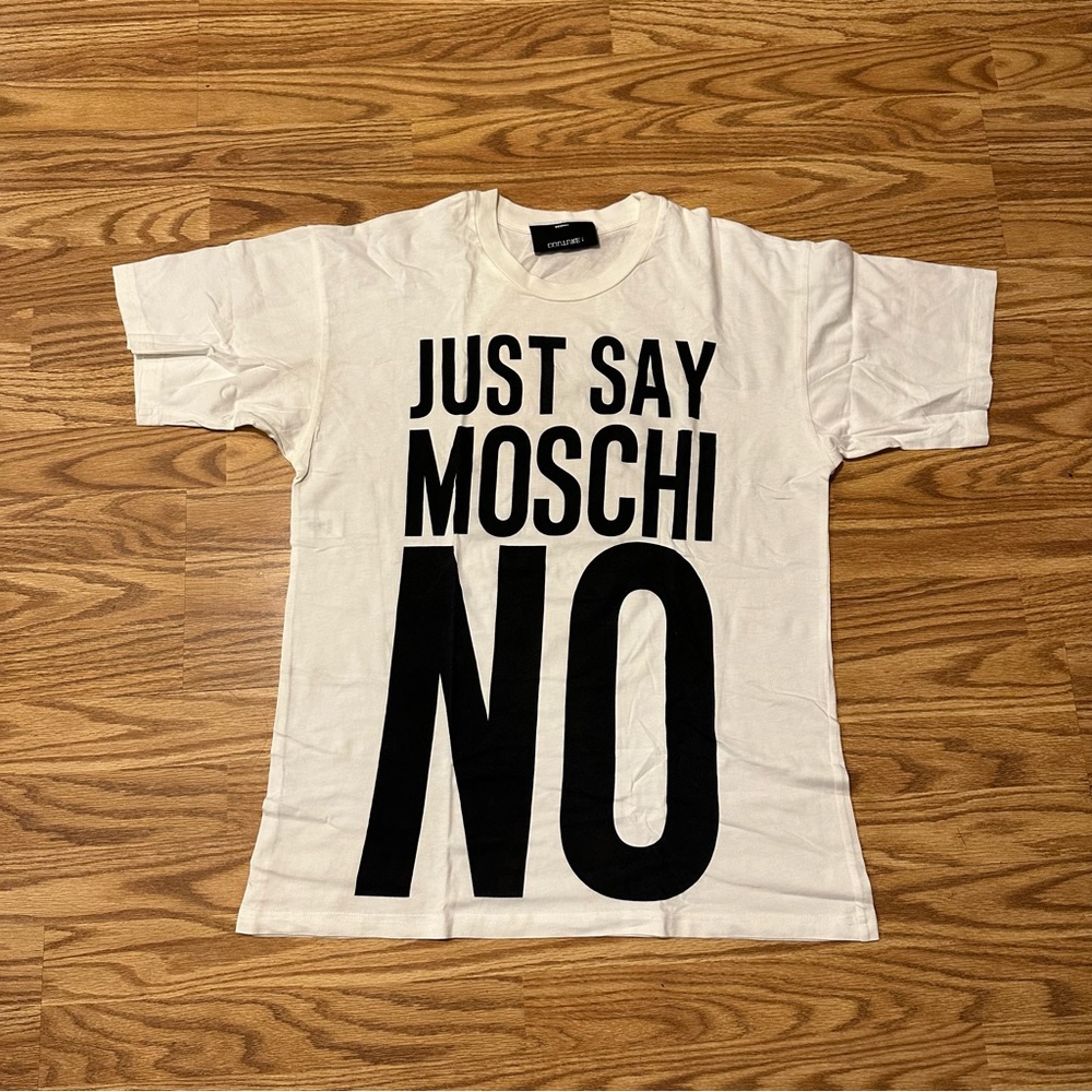 Moschino couture t shirt just say moschino